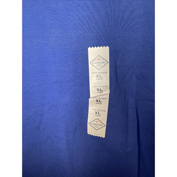 St.‎ John’s Bay Essential Size XL Blue Crewneck Long Sleeve Stretch Cotton New! - Picture 7 of 11
